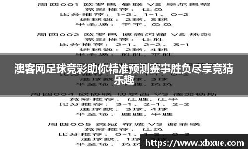 澳客网足球竞彩助你精准预测赛事胜负尽享竞猜乐趣